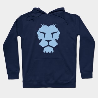 Claret and Blue Lion Face Hoodie